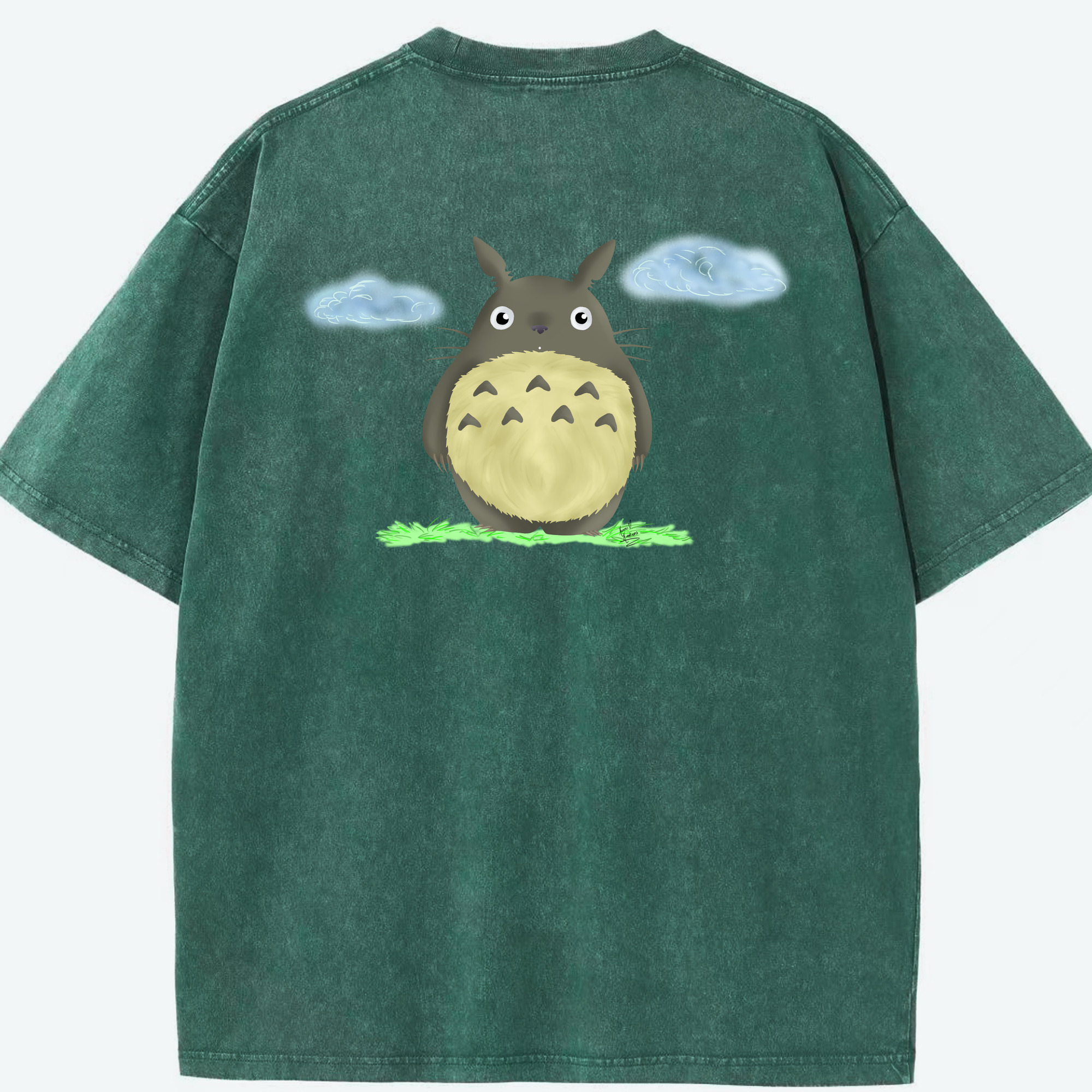 （画像用） となりのトトロ 草壁メイ 草壁サツキ My Neighbor Totoro Satsuki Kusakabe Mei Kusakabe 綿100% ヴィンテージ風 半袖Tシャツ（背面プリント）